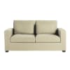 Sofá-cama de 3 lugares de algodão bege, colchão 6 cm